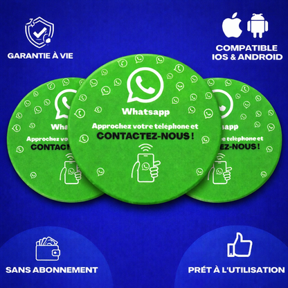 Plaque NFC adhésif WHATSAPP